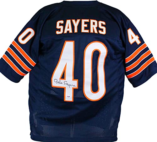 Gale Sayers Autographed Blue Pro Style Jersey-PSA/DNA Auth 4 - 757 Sports Collectibles