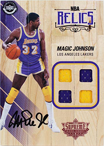 Lakers Magic Johnson Signed 5x7 Upper Deck Supreme Hard Court Card BAS #MJ17479 - 757 Sports Collectibles