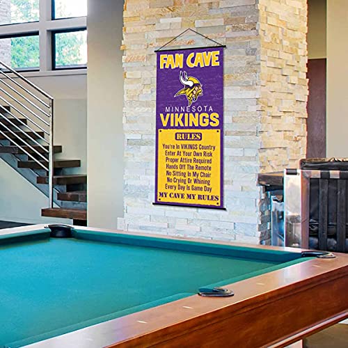 WinCraft Minnesota Vikings Man Cave Fan Banner Wall Door Scroll - 757 Sports Collectibles