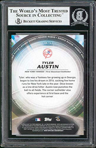 Yankees Tyler Austin Signed 2017 Bowman Platinum Rookie #RRTA Card BAS Slabbed - 757 Sports Collectibles