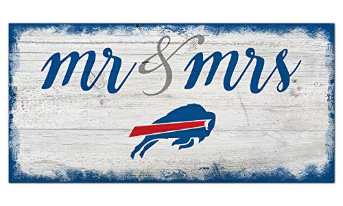 Fan Creations NFL Buffalo Bills Unisex Buffalo Bills Script Mr & Mrs Sign, Team Color, 6 x 12 - 757 Sports Collectibles