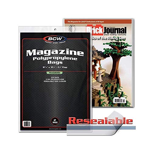 BCW Resealable Magazine Bags 8-3/4" X 11-1/8" with 1-1/2" Flap. (100-Count) - 757 Sports Collectibles