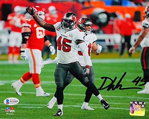 Devin White Autographed Tampa Bay Bucs 8x10 Taunt Photo- Beckett W Auth Black - 757 Sports Collectibles