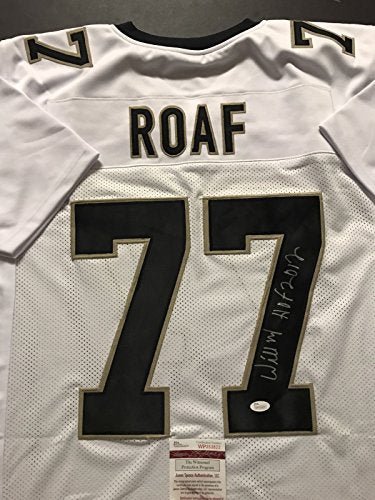 Autographed/Signed Willie Roaf"HOF 2012" New Orleans White Football Jersey JSA COA