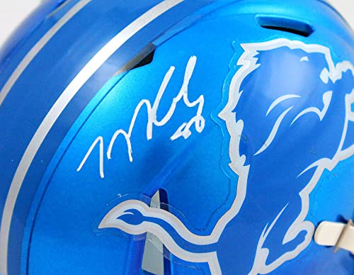 TJ Hockenson Autographed Detroit Lions Flash Speed Mini Helmet-Beckett W Hologram White - 757 Sports Collectibles