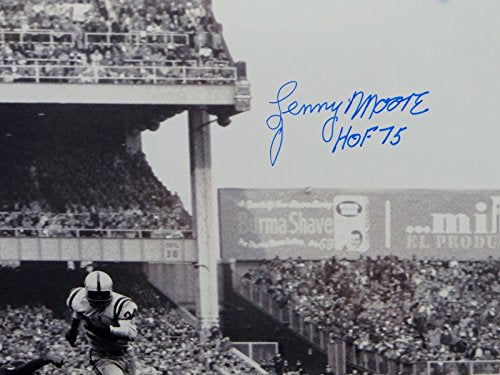 Lenny Moore HOF Autographed Colts 16x20 Against Diving Defender Photo-JSA W Auth - 757 Sports Collectibles