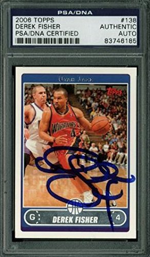 Warriors Derek Fisher Authentic Signed Card 2006 Topps #138 In Blue PSA Slabbed - 757 Sports Collectibles