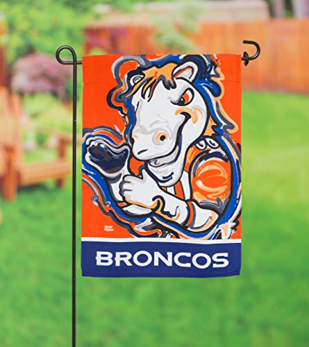 Team Sports America Denver Broncos Suede Garden Flag 12.5 x 18 Inches Justin Patten - 757 Sports Collectibles