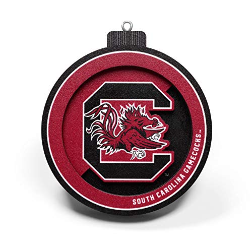 YouTheFan NCAA South Carolina Gamecocks 3D Logo Series Ornament, team colors - 757 Sports Collectibles