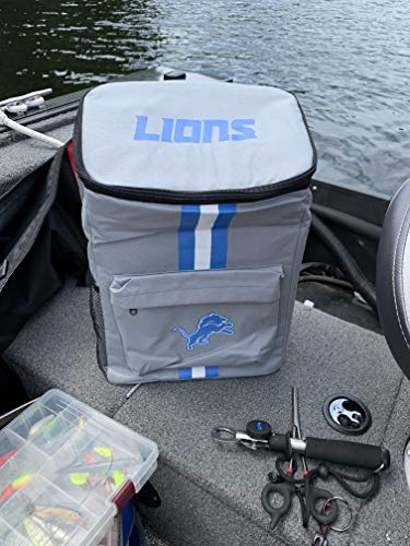 FOCO Cooler Backpack – Portable Soft Sided Ice Chest – Insulated Bag Holds 36 Cans - NFL (Detroit Lions) - 757 Sports Collectibles