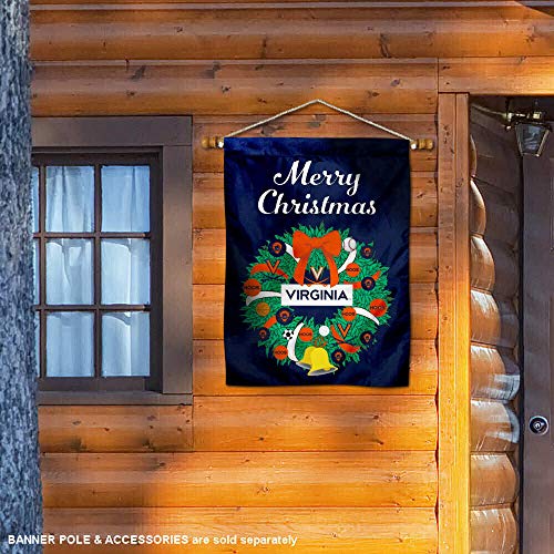 Virginia Cavaliers Happy Holidays Christmas Banner Flag - 757 Sports Collectibles