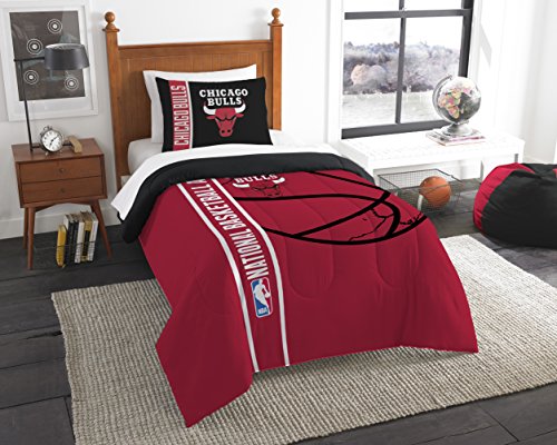 NORTHWEST NBA Chicago Bulls Comforter and Sham Set, Twin, Reverse Slam - 757 Sports Collectibles