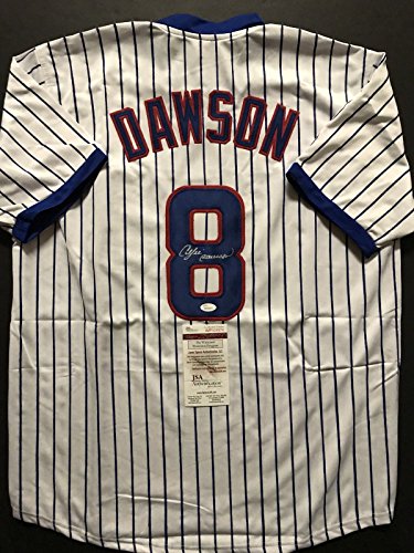 Autographed/Signed Andre Dawson Chicago Pinstripe Baseball Jersey JSA COA - 757 Sports Collectibles