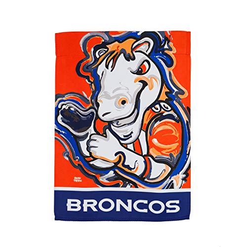 Team Sports America Denver Broncos Suede Garden Flag 12.5 x 18 Inches Justin Patten - 757 Sports Collectibles