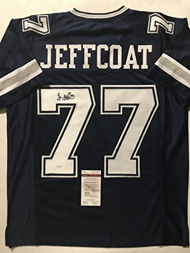 Autographed/Signed Jim Jeffcoat Dallas Dark Blue Football Jersey JSA COA - 757 Sports Collectibles