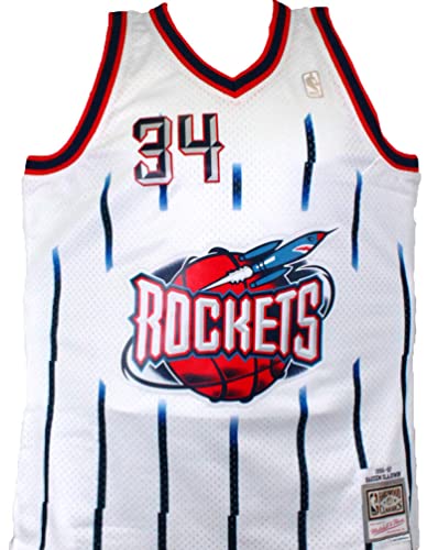 Hakeem Olajuwon Autographed Rockets White Mitchell&Ness Hardwood Classic Swingman Jersey- JSA W - 757 Sports Collectibles