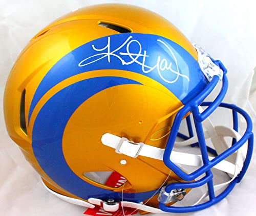 Kurt Warner Autographed Rams Flash Speed Authentic F/S Helmet-Beckett W Hologram White - 757 Sports Collectibles