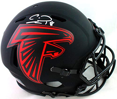 Calvin Ridley Autographed Falcons FS Eclipse Speed Authentic Helmet-Beckett W Silver - 757 Sports Collectibles