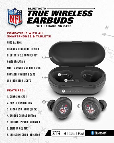 NFL Pittsburgh Steelers True Wireless Earbuds, Team Color - 757 Sports Collectibles