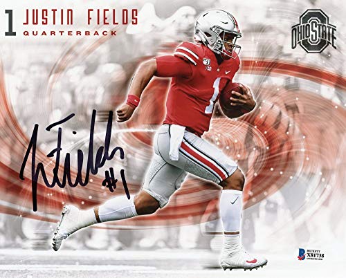 Justin Fields Autographed Ohio State 8x10 Photo - BAS COA - 757 Sports Collectibles