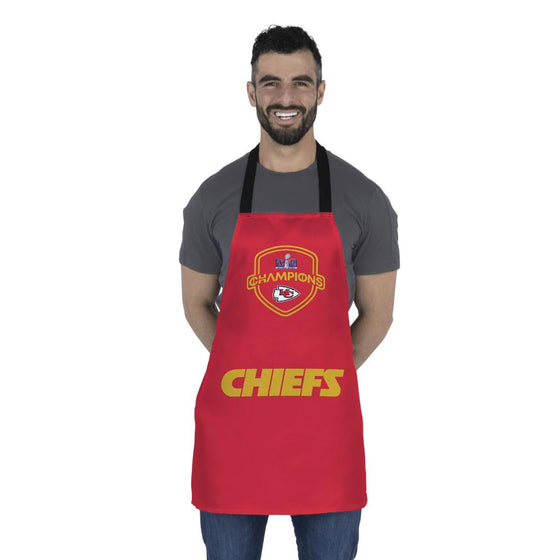 Northwest NFL Kansas City Chiefs Super Bowl LVIII Champions Apron & Oven Mitt Set, 24" x 28" Apron, 8" x 12" Mitt, Luminary Champs - 757 Sports Collectibles