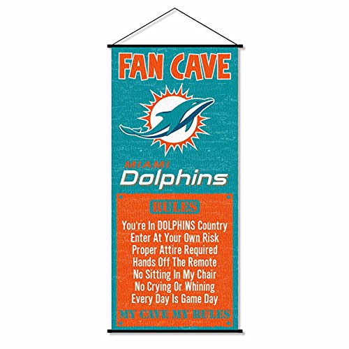 WinCraft Miami Dolphins Man Cave Fan Banner Wall Door Scroll - 757 Sports Collectibles