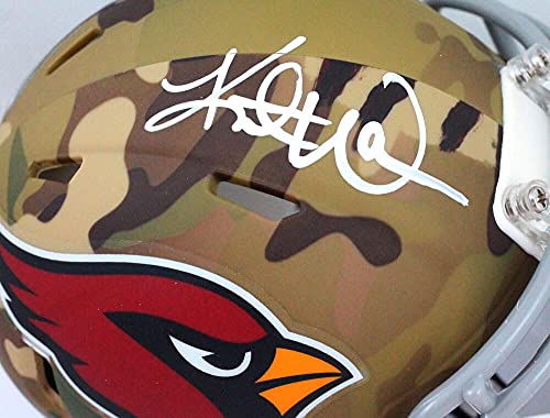 Kurt Warner Autographed Cardinals Camo Speed Mini Helmet- Beckett W White - 757 Sports Collectibles