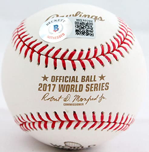 Alex Bregman Autographed Rawlings OML 2017 WS Baseball w/insc.- Beckett W Hologram Blue - 757 Sports Collectibles