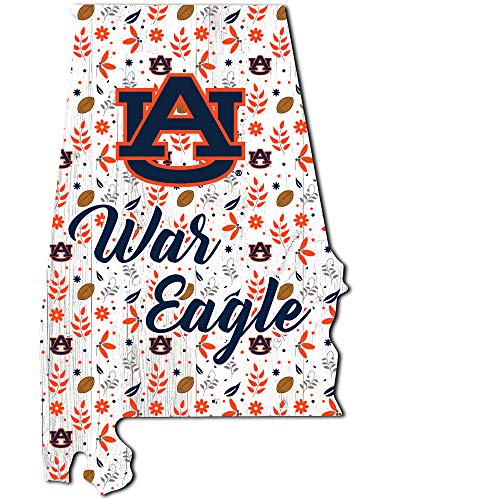 Fan Creations NCAA Auburn Tigers Unisex Auburn University Floral State Sign, Team Color, 12 inch - 757 Sports Collectibles