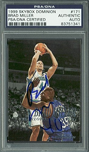 Hornets Brad Miller Authentic Signed Card 1999 Skybox Dominion #171 PSA Slabbed - 757 Sports Collectibles