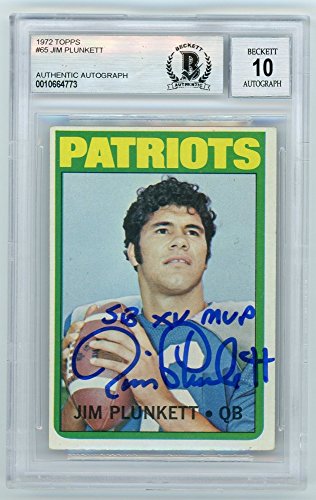 Jim Plunkett 1972 Topps Football Autograph Rookie Card Super Bowl MVP - BAS 10 - 757 Sports Collectibles