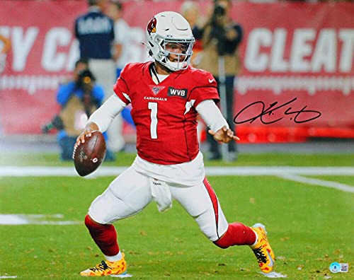 Kyler Murray Autographed Arizona Cardinals Eagle Eye Yellow Cleats 16x20 Photo- Beckett W Black - 757 Sports Collectibles