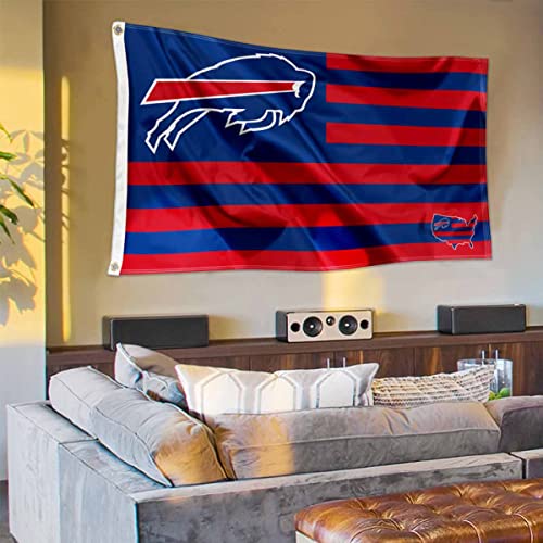 WinCraft Buffalo Bills USA American Nation Stripes 3x5 Grommet Flag - 757 Sports Collectibles