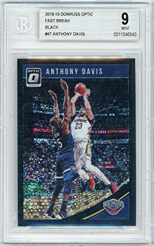 Anthony Davis 2018-19 Panini Donruss Optic Fast Break Black Refractor 1/1 BGS 9 - 757 Sports Collectibles