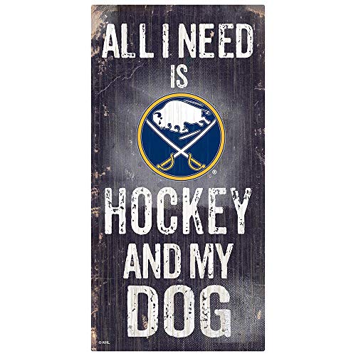 Fan Creations NHL Buffalo Sabres Unisex Buffalo Sabres Hockey and My Dog Sign, Team Color, 6 x 12 - 757 Sports Collectibles