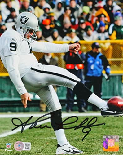 Shane Lechler Signed Raiders 8x10 Punt Photo- Beckett W Hologram Black - 757 Sports Collectibles