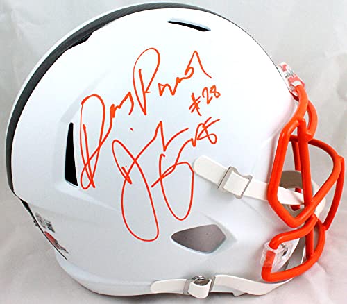 Jeremiah Owusu Koramoah Autographed Cleveland Browns F/S Flat White Speed Helmet w/Insc.-Beckett W Hologram - 757 Sports Collectibles