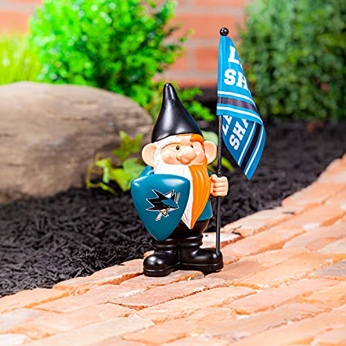 Team Sports America San Jose Sharks, Flag Holder Gnome - 757 Sports Collectibles