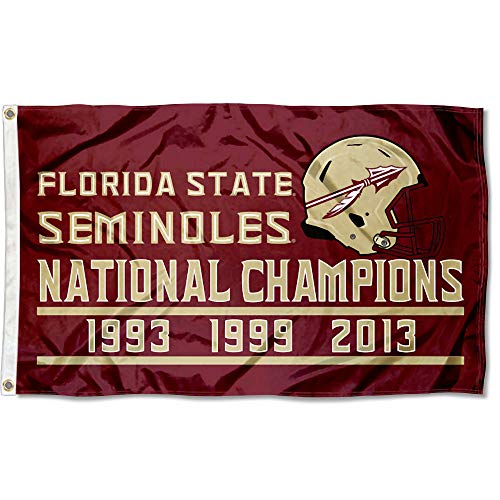 College Flags & Banners Co. Florida State Seminoles 3 Time National Champions Flag - 757 Sports Collectibles