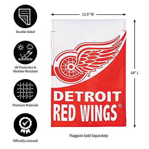 Team Sports America NHL Double Sided Detroit Red Wings Garden Flag Officially Licensed Sports Flag for Home Office Yard Sports Gift - 757 Sports Collectibles