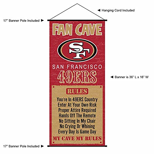 WinCraft San Francisco 49ers Man Cave Fan Banner Wall Door Scroll - 757 Sports Collectibles