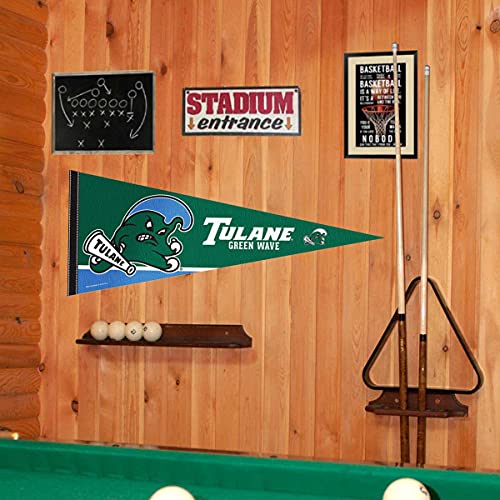 College Flags & Banners Co. Tulane Green Wave Pennant Full Size Felt - 757 Sports Collectibles