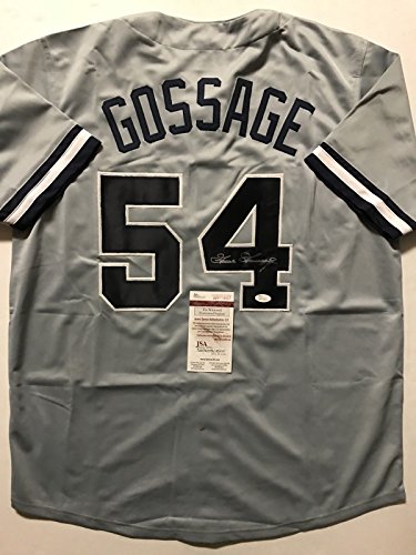 Autographed/Signed Goose Gossage New York Grey Baseball Jersey JSA COA - 757 Sports Collectibles