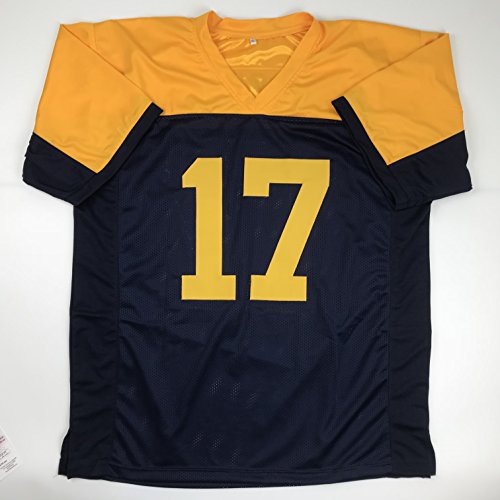 Autographed/Signed Davante Adams Green Bay Retro Blue Football Jersey JSA COA - 757 Sports Collectibles