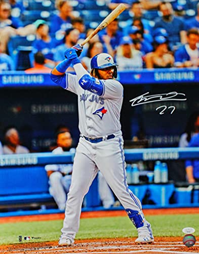 Vladimir Guerrero Jr. Signed Toronto Blue Jays 16x20 Batting Pose Photo- JSA Auth White - 757 Sports Collectibles