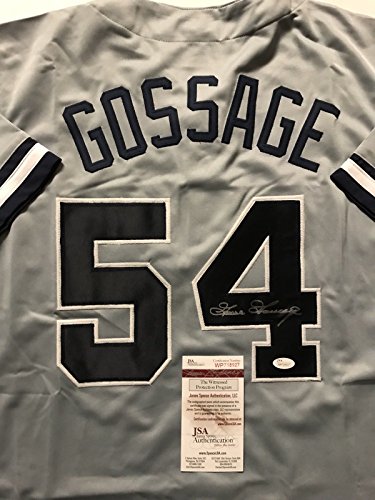 Autographed/Signed Goose Gossage New York Grey Baseball Jersey JSA COA