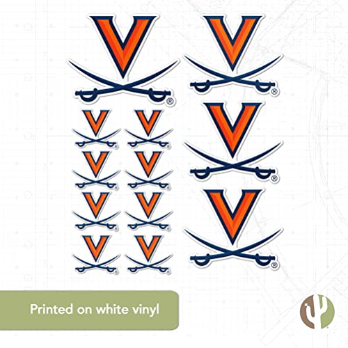 University of Virginia Cavaliers Sticker Cavaliers UVA Wahoos Stickers Vinyl Decals Laptop Water Bottle Car Scrapbook T3 (Type 3-1) - 757 Sports Collectibles