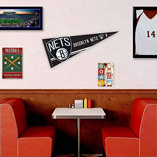 WinCraft Brooklyn Nets Pennant Full Size 12" X 30" - 757 Sports Collectibles