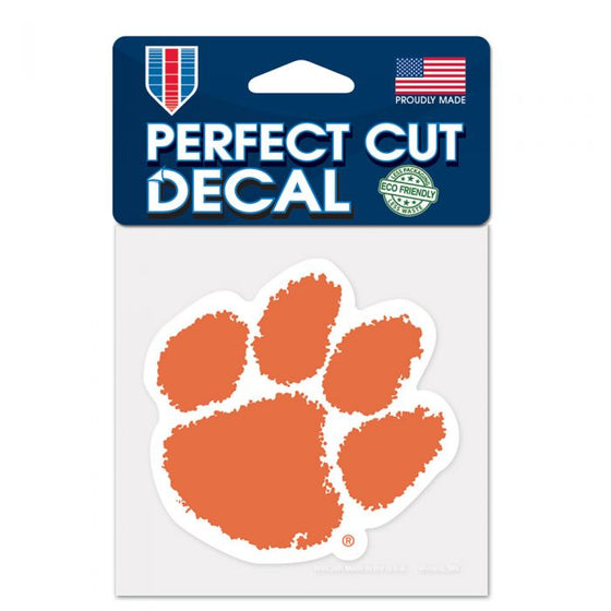 CLEMSON TIGERS PERFECT CUT COLOR DECAL 4" X 4"