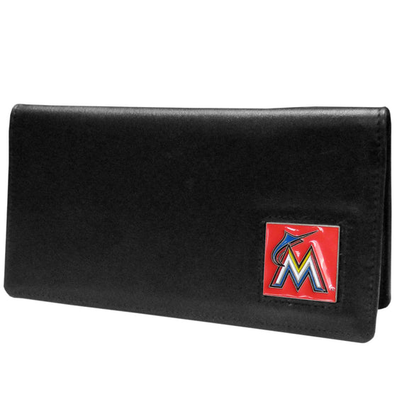 Miami Marlins Checkbook Cover Leather CO - 757 Sports Collectibles